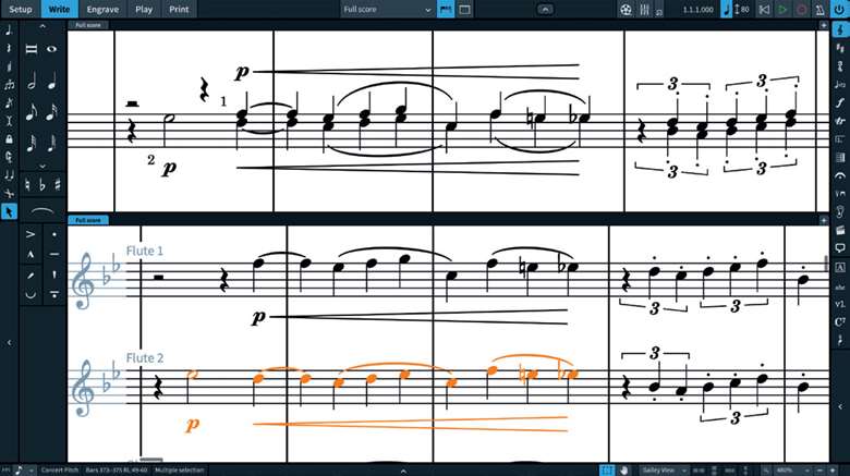  The condensing function produces a condensed score in one click